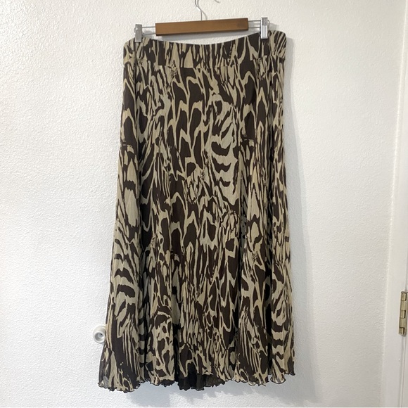Anne Klein 100% silk silky maxi skirt brown y2k/ 2000/ grunge/ grungey/ vintage - Picture 2 of 5